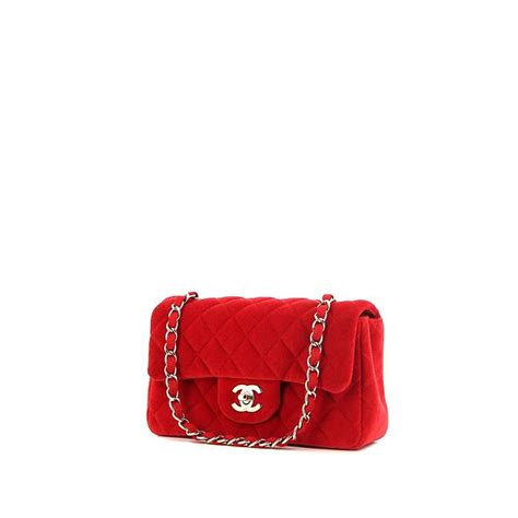 borse chanel velluto rosso tracolla